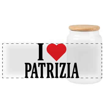t-shirt I love Patrizia t-shirt idée cadeau - Boîte à biscuits avec couvercle en bois - blanc - Devant