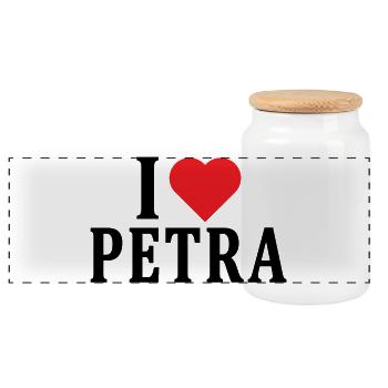 T-Shirt I love Petra T-Shirt Geschenkidee - Panorama Keksdose mit Holzdeckel - Weiß - Vorne