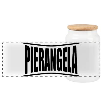 Pierangela t-shirt t-shirt idée cadeau - Boîte à biscuits avec couvercle en bois - blanc - Devant