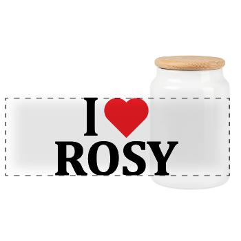 t-shirt I love Rosy t-shirt gift idea - Panoramic Cookie Jar with Wooden Lid - white - Front