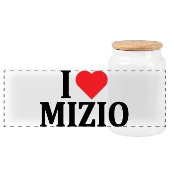T-Shirt I love Mizio T-Shirt Geschenkidee - Panorama Keksdose mit Holzdeckel - Weiß - Vorne