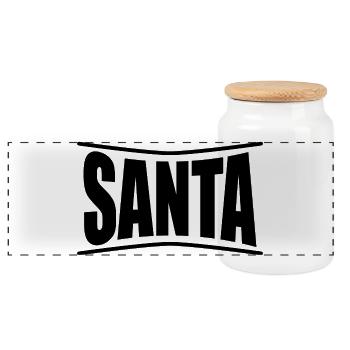 Père Noël t-shirt t-shirt idée cadeau - Boîte à biscuits avec couvercle en bois - blanc - Devant