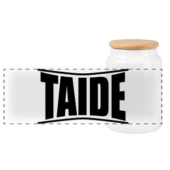 T-Shirt Taide T-Shirt Geschenkidee - Panorama Keksdose mit Holzdeckel - Weiß - Vorne
