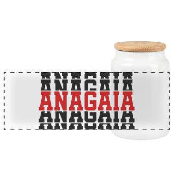 t-shirt Anagaia t-shirt idée cadeau texte empilé - Boîte à biscuits avec couvercle en bois - blanc - Devant