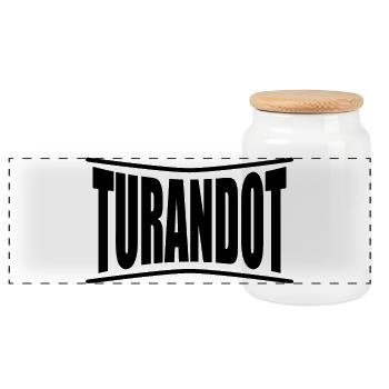 Turandot T-Shirt T-Shirt Geschenkidee. - Panorama Keksdose mit Holzdeckel - Weiß - Vorne