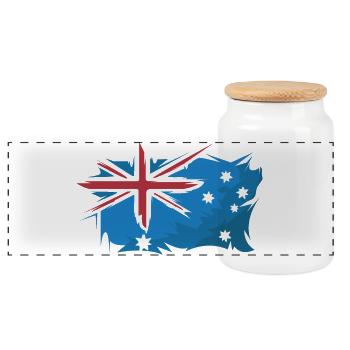 Australien Flagge Illustration Kunst Zeichen icon - Panorama Keksdose mit Holzdeckel - Weiß - Vorne