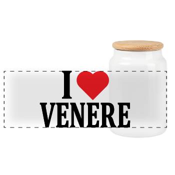 I love Venere T-Shirt T-Shirt Geschenkidee - Panorama Keksdose mit Holzdeckel - Weiß - Vorne