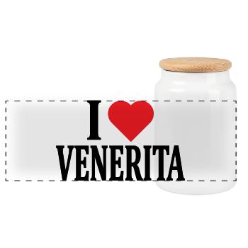 T-Shirt I love Venerita T-Shirt Geschenkidee - Panorama Keksdose mit Holzdeckel - Weiß - Vorne