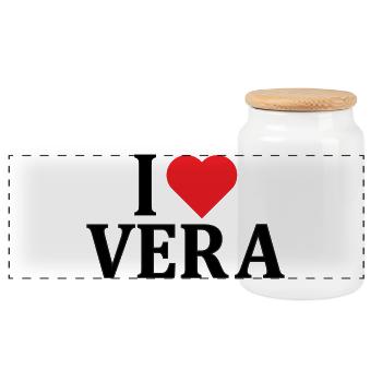 t-shirt I love Real t-shirt gift idea - Panoramic Cookie Jar with Wooden Lid - white - Front