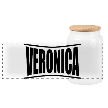 Veronica T-Shirt T-Shirt Geschenkidee - Panorama Keksdose mit Holzdeckel - Weiß - Vorne