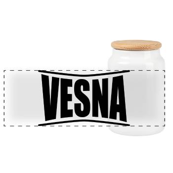 Vesna T-Shirt T-Shirt Geschenkidee - Panorama Keksdose mit Holzdeckel - Weiß - Vorne