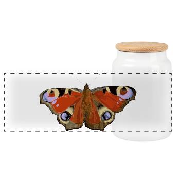 Papillon - Boîte à biscuits avec couvercle en bois - blanc - Devant