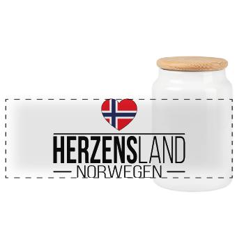Heartland Norvège Scandinavie Vacances Voyage - Boîte à biscuits avec couvercle en bois - blanc - Devant