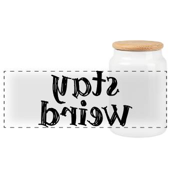 Restez bizarre - Boîte à biscuits avec couvercle en bois - blanc - Devant