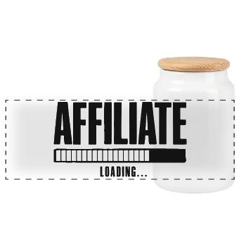 Affiliate Loading Online Business Affiliate - Panoramic Cookie Jar with Wooden Lid - white - Front