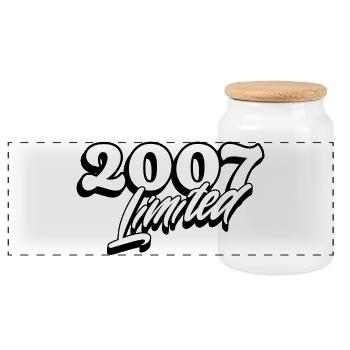 Jahrgang 2007 Limitierte Edition - Panorama Keksdose mit Holzdeckel - Weiß - Vorne