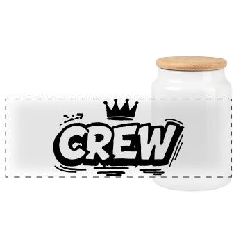 Crew Member Graffiti - Panoramic Cookie Jar with Wooden Lid - white - Front