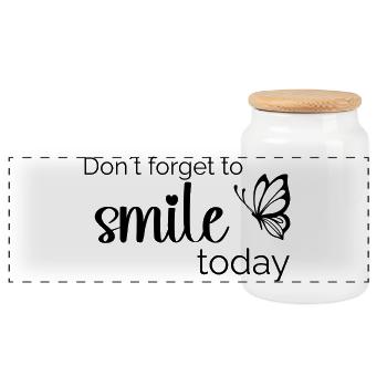 N’oubliez pas de sourire aujourd’hui - Boîte à biscuits avec couvercle en bois - blanc - Devant