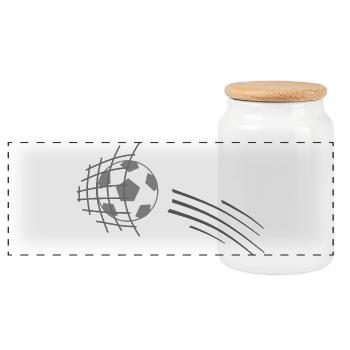 football - Boîte à biscuits avec couvercle en bois - blanc - Devant