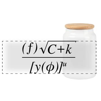 Math equation f*ck you - Panoramic Cookie Jar with Wooden Lid - white - Front