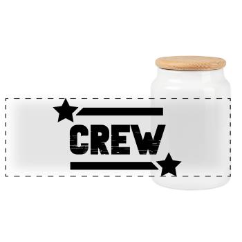 crew - Panoramic Cookie Jar with Wooden Lid - white - Front