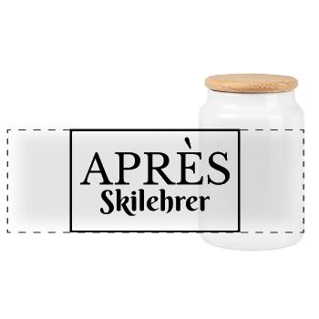 Après Ski Moniteur Humour Party - Boîte à biscuits avec couvercle en bois - blanc - Devant
