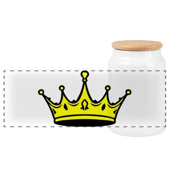 Crown Royal King - Panoramic Cookie Jar with Wooden Lid - white - Front