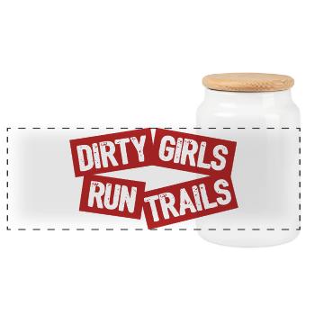 Les filles sales courent sur les sentiers - Boîte à biscuits avec couvercle en bois - blanc - Devant