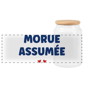 Cod assumed: Sea humour - Panoramic Cookie Jar with Wooden Lid - white - Front