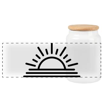 coucher de soleil - Boîte à biscuits avec couvercle en bois - blanc - Devant