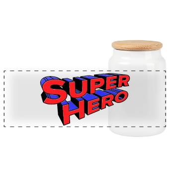 Déclaration de super-héros - Boîte à biscuits avec couvercle en bois - blanc - Devant