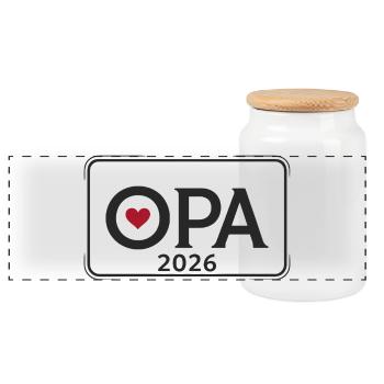 Annonce du Grand-père Fier OPA 2026 - Boîte à biscuits avec couvercle en bois - blanc - Devant