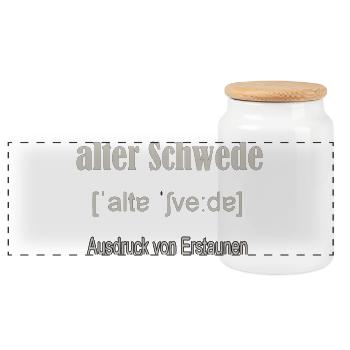 Vieux Suédois - Boîte à biscuits avec couvercle en bois - blanc - Devant