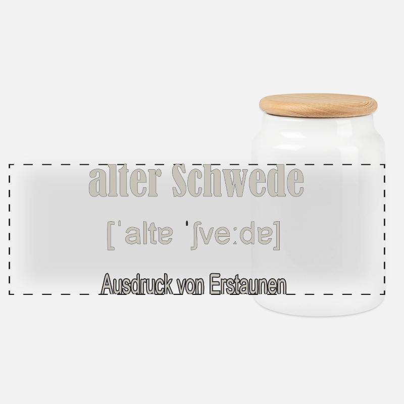 Alter Schwede  - Panorama Keksdose mit Holzdeckel - Weiß