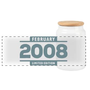 Édition limitée cadeau d’anniversaire de février 2008 - Boîte à biscuits avec couvercle en bois - blanc - Devant