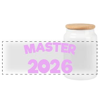 Master 2026 Diplôme - Boîte à biscuits avec couvercle en bois - blanc - Devant