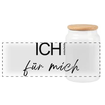 Je décide par moi-même. - Boîte à biscuits avec couvercle en bois - blanc - Devant