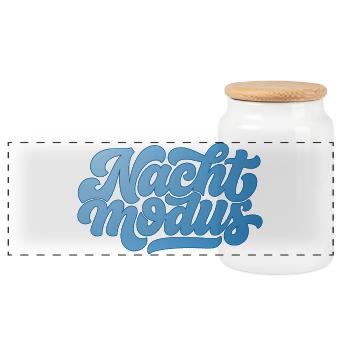 Nuit - Boîte à biscuits avec couvercle en bois - blanc - Devant