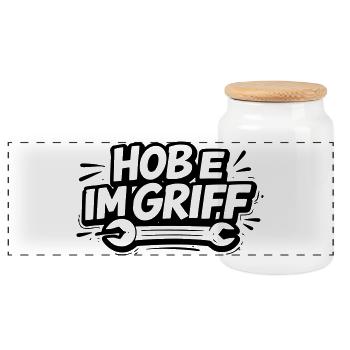 Hobe under control - Panoramic Cookie Jar with Wooden Lid - white - Front