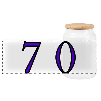 70. 70 YEARS. 70th ANNIVERSARY. 70 YEARS ANNIVERSARY. - Panoramic Cookie Jar with Wooden Lid - white - Front