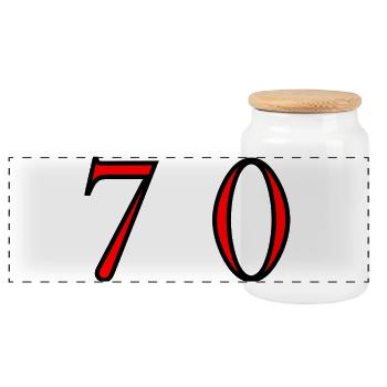 70. 70 YEARS. 70th ANNIVERSARY. 70 YEARS ANNIVERSARY. - Panoramic Cookie Jar with Wooden Lid - white - Front