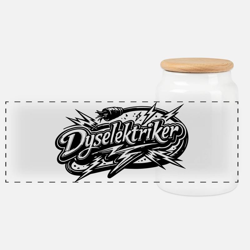 Die Elektriker - Panorama Keksdose mit Holzdeckel - Weiß