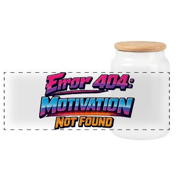 404 Désolé Motivation non trouvée rétro années 80 - Boîte à biscuits avec couvercle en bois - blanc - Devant