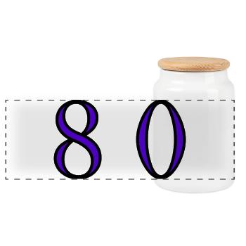80. 80 JAHRE. 80. JUBILÄUM. 80-JAHRES-JUBILÄUM. - Panorama Keksdose mit Holzdeckel - Weiß - Vorne