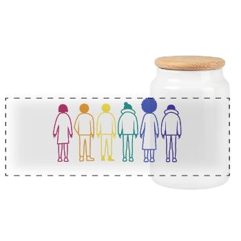 Queer Gender Vielfalt Gay pride LGBT - Panorama Keksdose mit Holzdeckel - Weiß - Vorne
