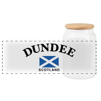 Dundee, Schottland - Panorama Keksdose mit Holzdeckel - Weiß - Vorne