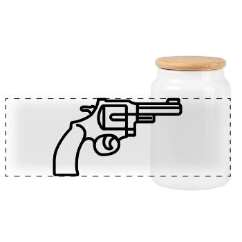 REVOLVER - Boîte à biscuits avec couvercle en bois - blanc - Devant