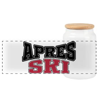 Après-ski - Panoramic Cookie Jar with Wooden Lid - white - Front