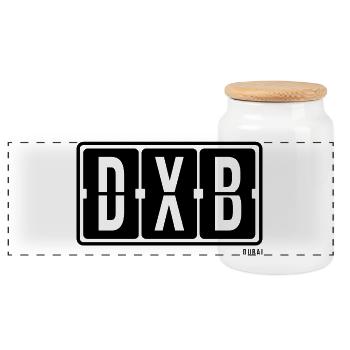 Dubai DXB, City Souvenir Hoodie, Tasse, Socken - Panorama Keksdose mit Holzdeckel - Weiß - Vorne