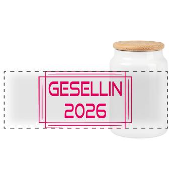 Certificat de compagnon Diplôme 2026 Compagne - Boîte à biscuits avec couvercle en bois - blanc - Devant